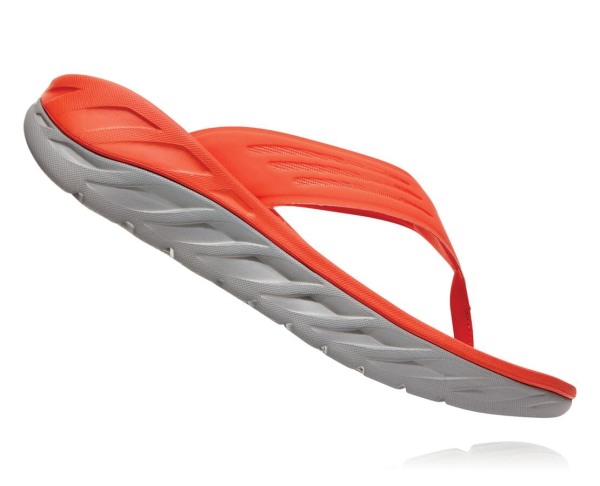 Hoka One One ORA Recovery Flip Mens UK - Red Recovery Flip Flops - RCKIH8245